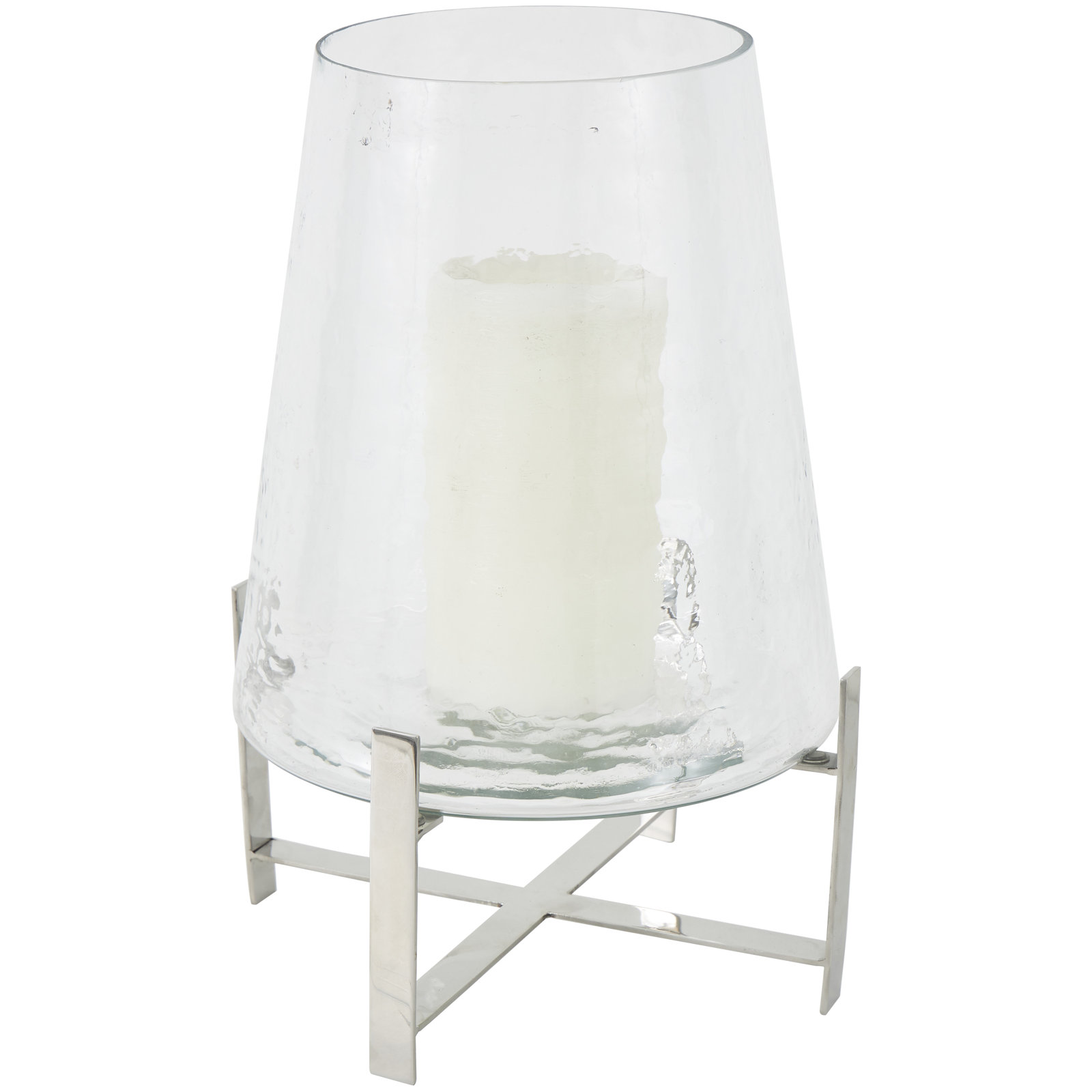 Shantel Aluminum Hurricane Candle Holder, 15.65" H x 10.15" W x 10.15" D