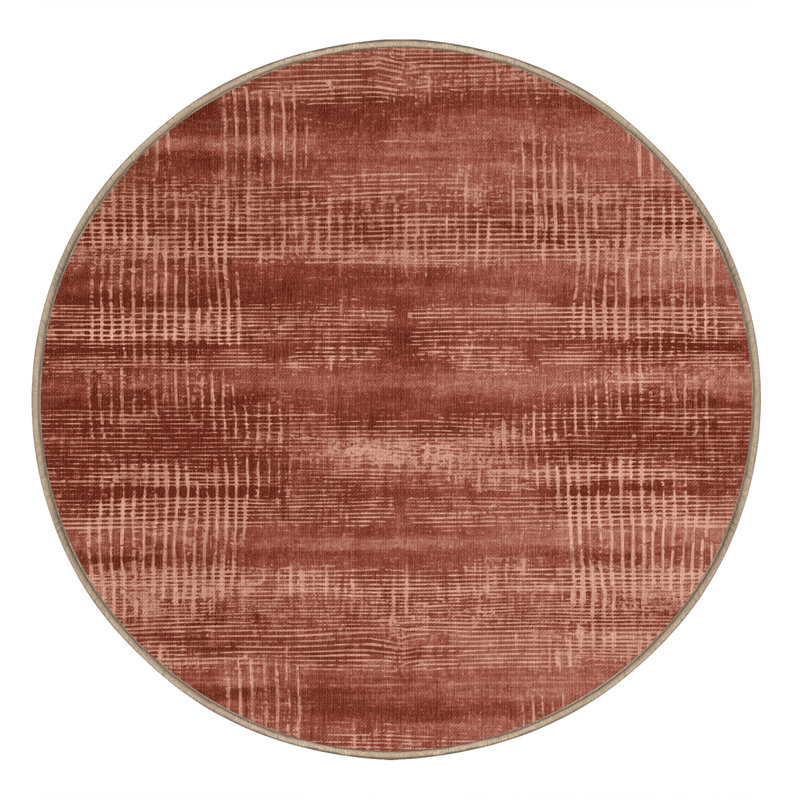 Tapis abstrait lavable à la machine, Rond 5 pi