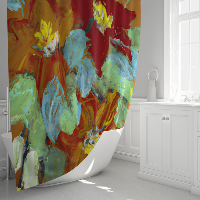 Rideau de douche abstrait Claudeen, H 72 po x l 70 po