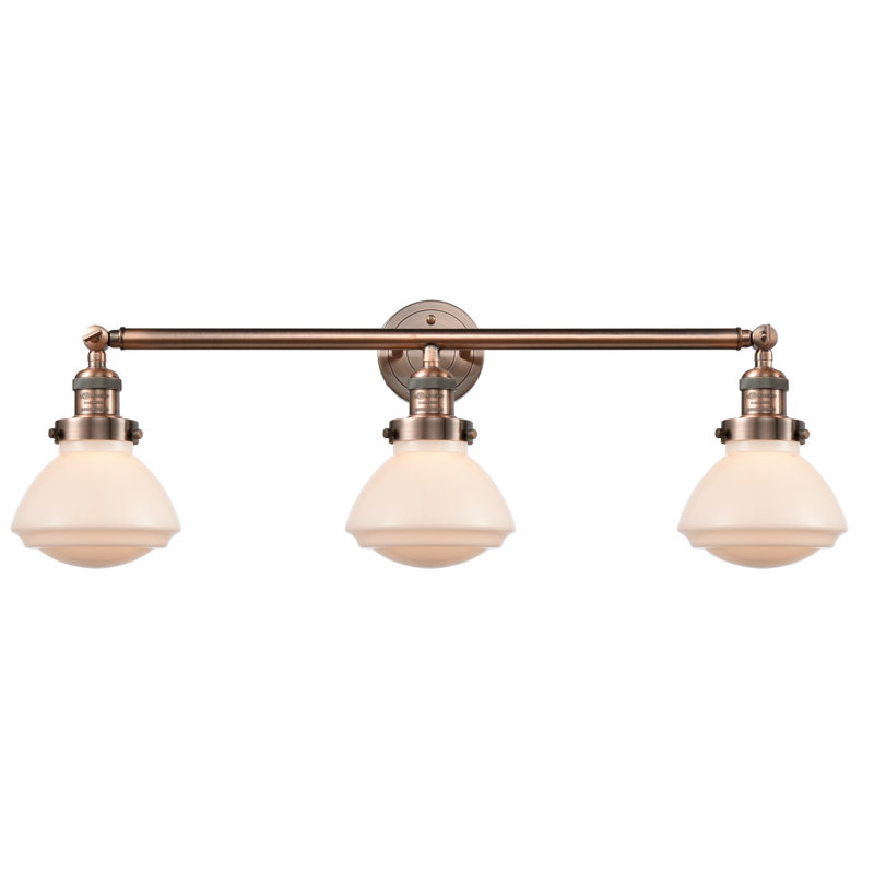 Éclairage pour salle de bain 3 lumières Chesterville, Blanc mat, Ampoule DEL 6 watts Vinage, Bronze huilé