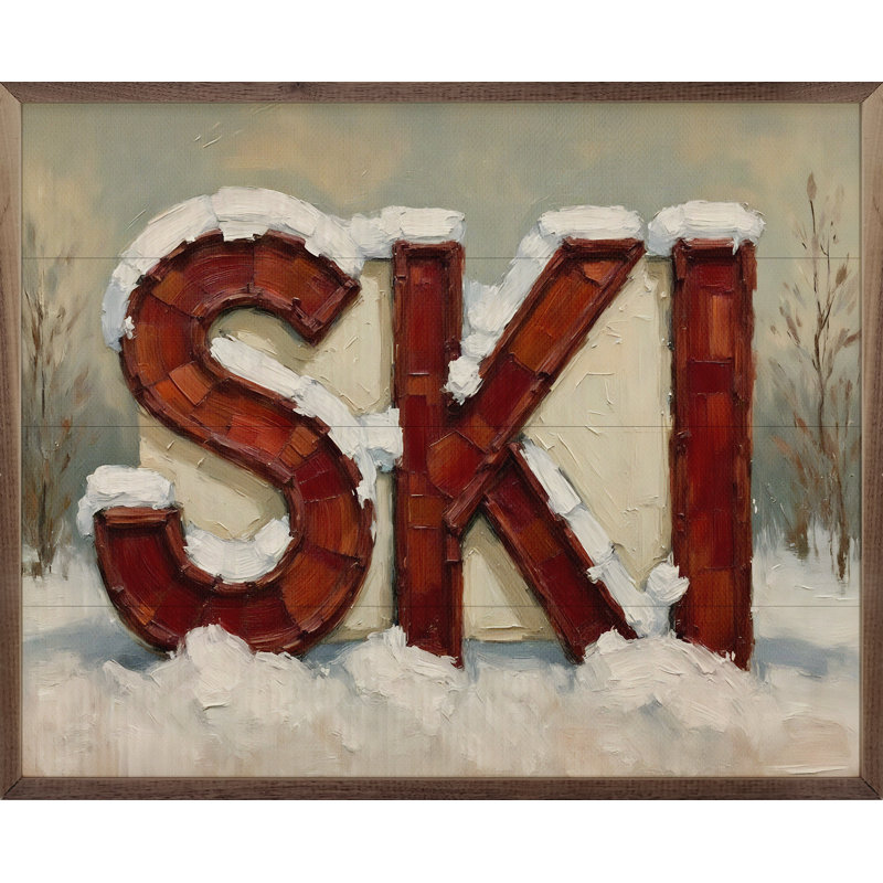 Panneau de ski rétro, H 8 po x l 10 po