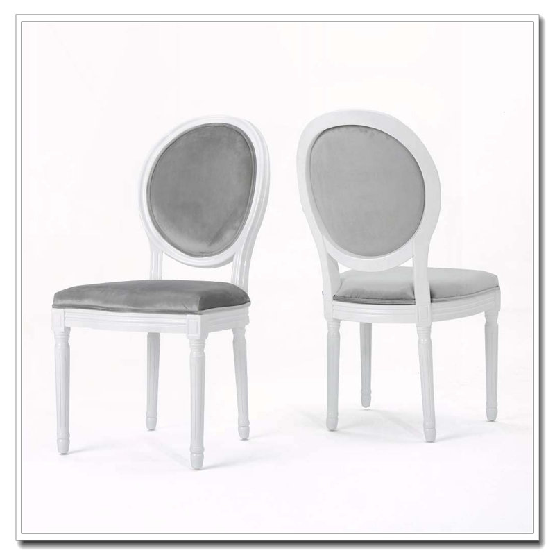 Ensemble de chaises de salle à manger, Gris + blanc