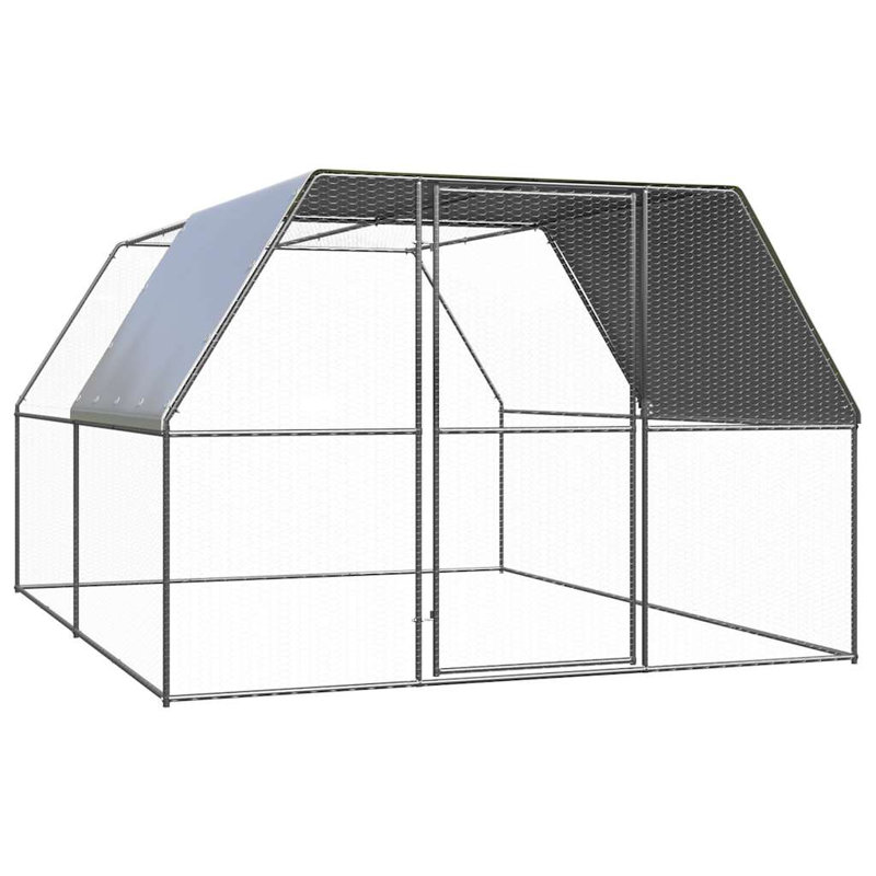 Cage à poulet en acier galvanisé 9,8 pi x 13,1 pi x 6,6 pi vidaXL