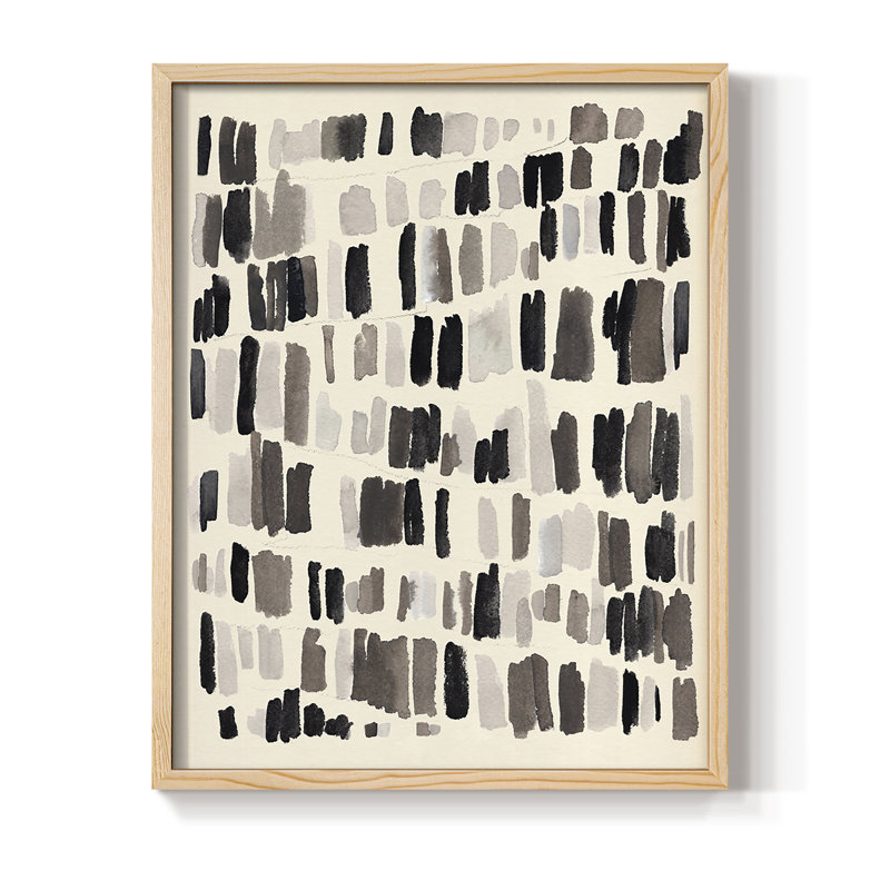 Craie et silex I, reproduction encadrée - bois massif, H 15 po x l 12 po