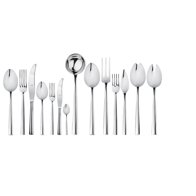 Levantina 113 - Piece Stainless Steel Flatware Set - Service for 12, Silver