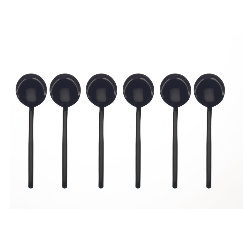 MEPRA Due 6-Piece Coffee Spoon Set, Black Gold