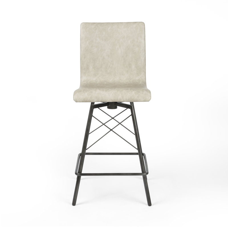 Rikhil Swivel Extra Tall Stool, Counter Stool (26" Seat Height), Sonoma Butterscotch Top Grain Leather