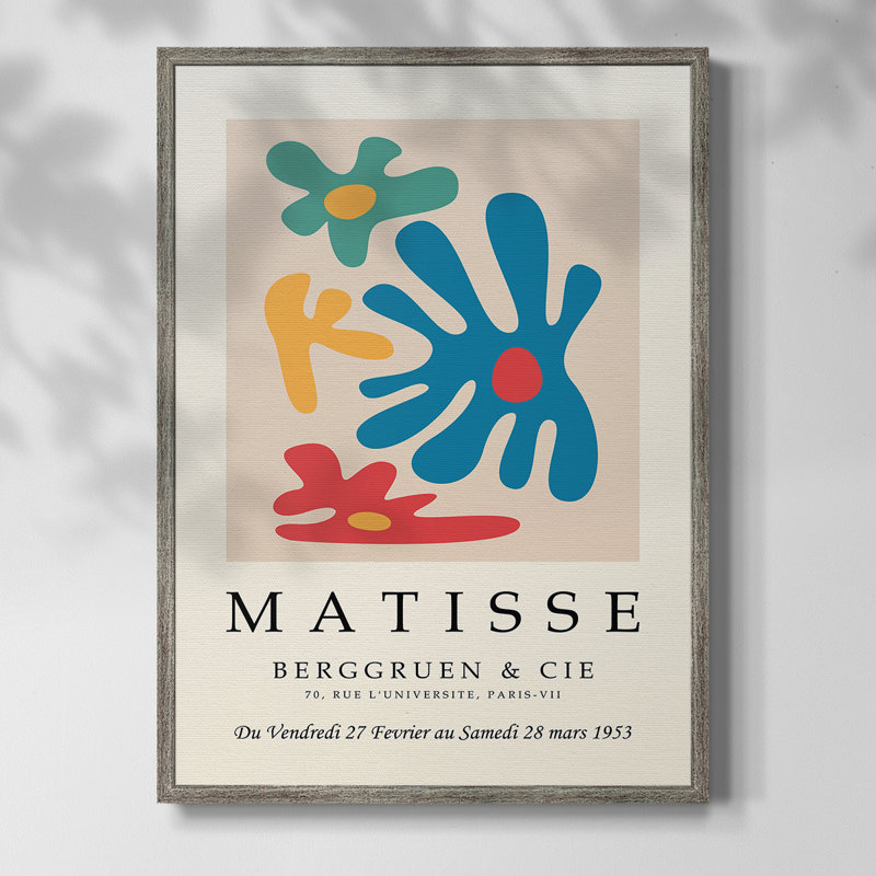 Matisse Cccxxiii, reproduction d'art encadrée - bois massif, H 11 po x l 9 po