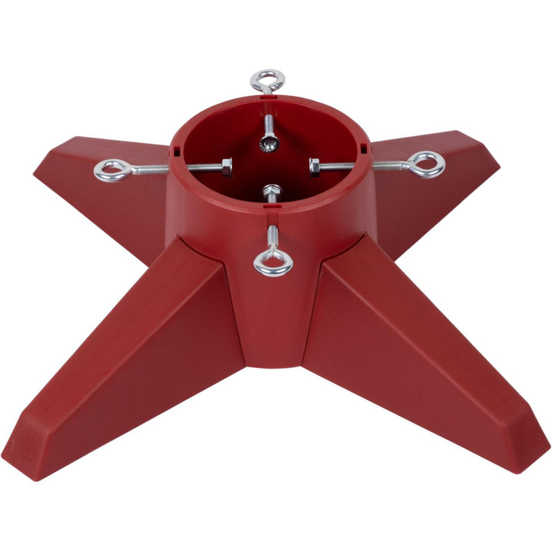 Urich Plastic Artificial Tree Stand For Max. Tree Height 6 - 7.9 Ft., Red