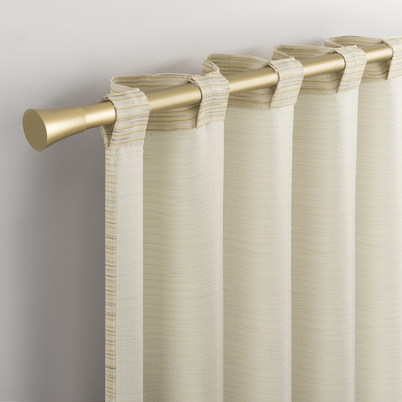 Laurel Space Dyed Textured Semi-Sheer Back Tab Curtain Panel, Beige, 40" W x 84" L