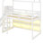 Twin Size Wood House Loft Bed With Shelves And Light-1839574524