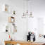 Odeza 3-Light Kitchen Island Chrome Pendant with Glass Bubble Cluster