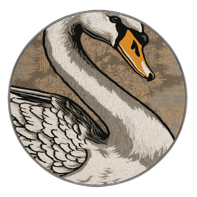 Washable Mute Swan Birds Area Rug