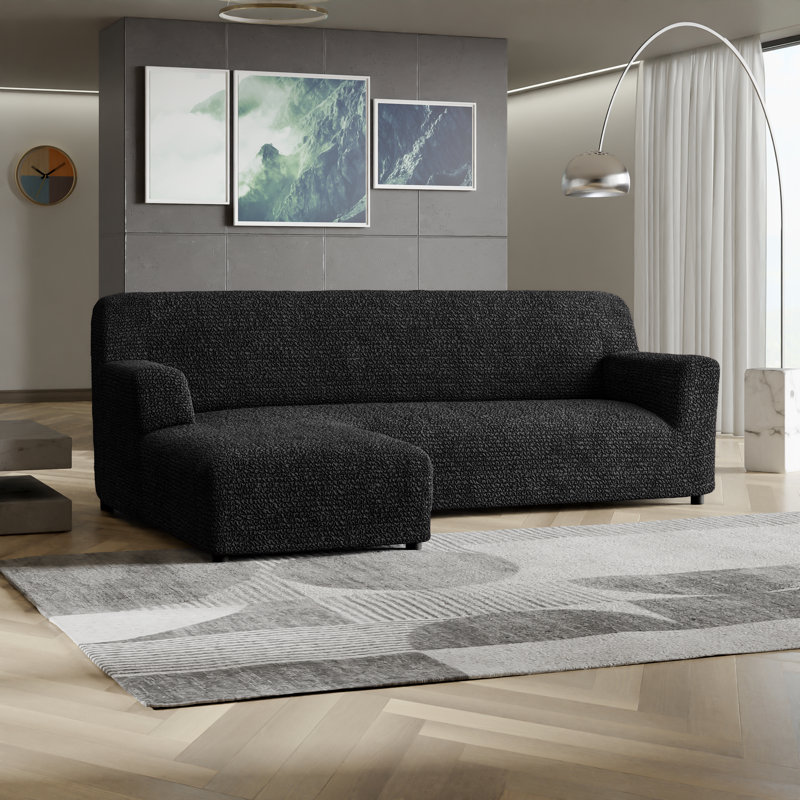 Housse extensible et lavable pour canapé d'angle avec méridienne, idéale pour les animaux de compagnie - Protection des meubles