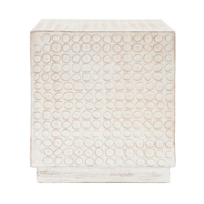 Modern Chic Antique Brown Cube Side Table, 15In X 17In, Strong And , , No Assembly, Versatile For Different Settings Table Cube, Color, Magnesium Oxide, Indoor & Outdoor