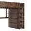 Grand lit mezzanine en bois avec garde-robe et bureau, tête de lit avec rangement et port USB, brun-1138889720