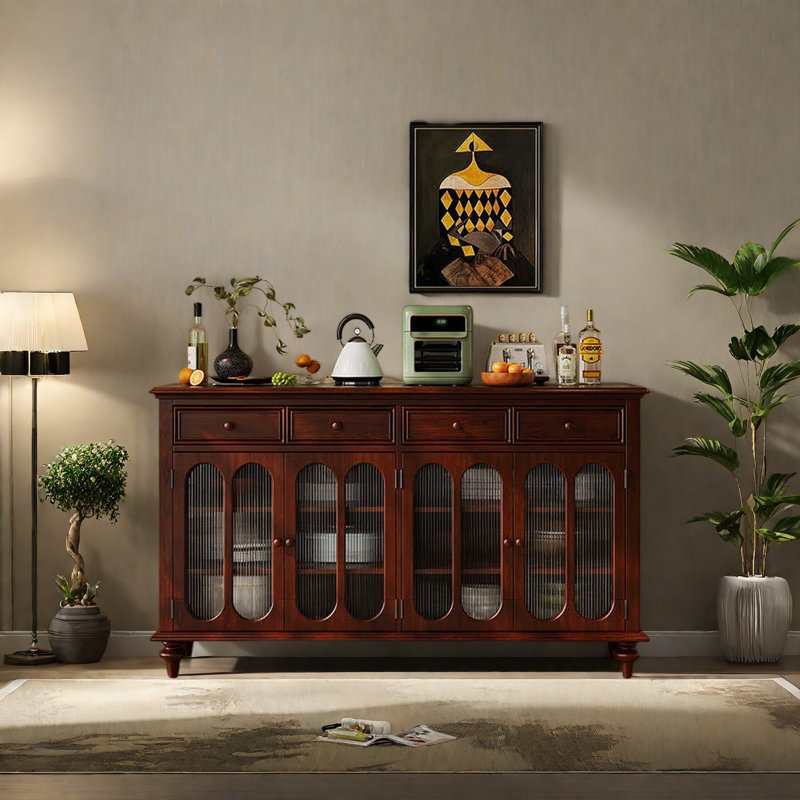 Armoire de rangement multifonctionnelle, Brun-rouge
