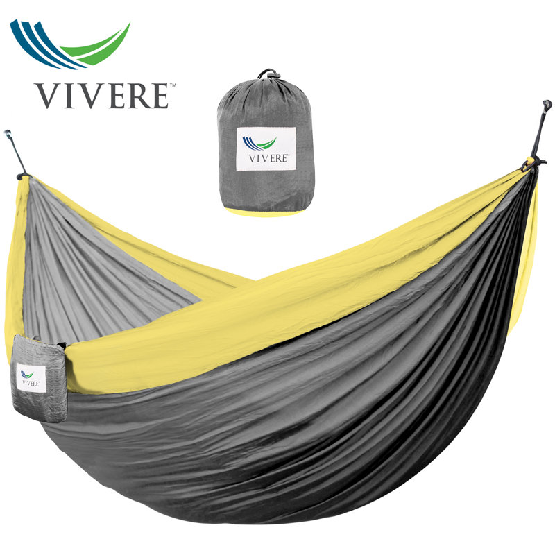 Lucia Double Camping Hammock, Grey/Yellow, Double