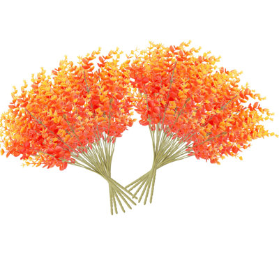 12 Bundles Artificial Eucalyptus Plants, Faux Silk Greenery Stems UV Resistant for Outdoor Indoor Decor, All Season Home Patio Porch Planter Decor for Holiday Thanksgiving Christmas Halloween Easter