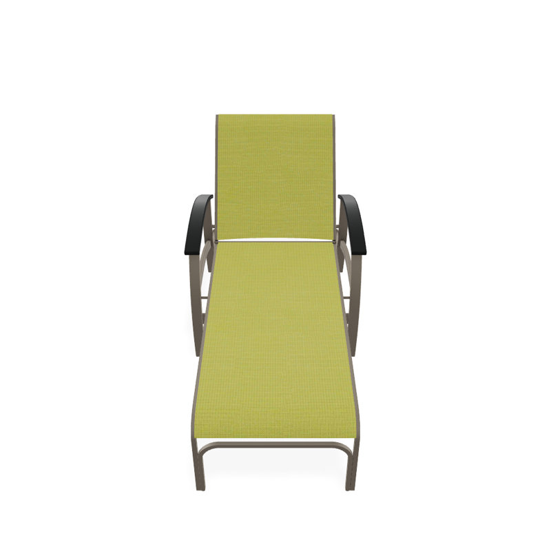 Belle Isle Outdoor Chaise Lounge, Lime 38D Sunbrella®, Classic Graphite P30, Textured Black