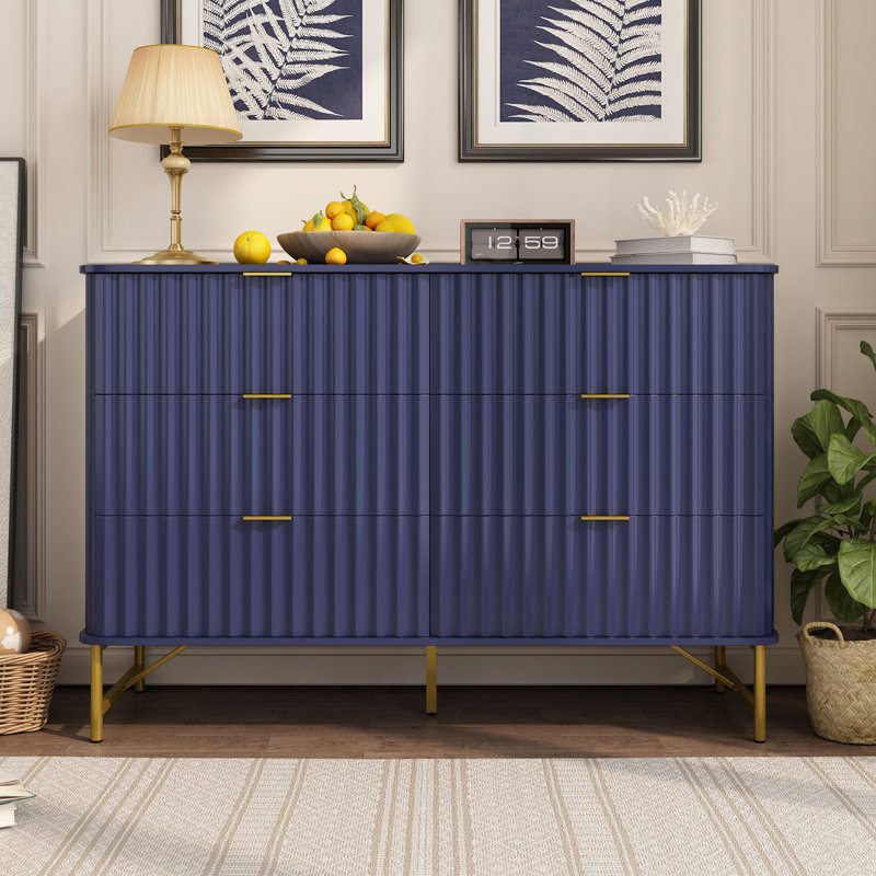 Commode décorative 3 tiroirs (bleu)