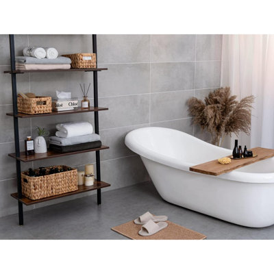 Paniers de rangement en jacinthe d'eau, paniers carrés en osier avec poignées intégrées, paniers tissés à la main pour chambre à coucher, salle de bain, garde-manger, tablettes, ensemble de 3 (1 pièce grand, 2 pièces moyen)