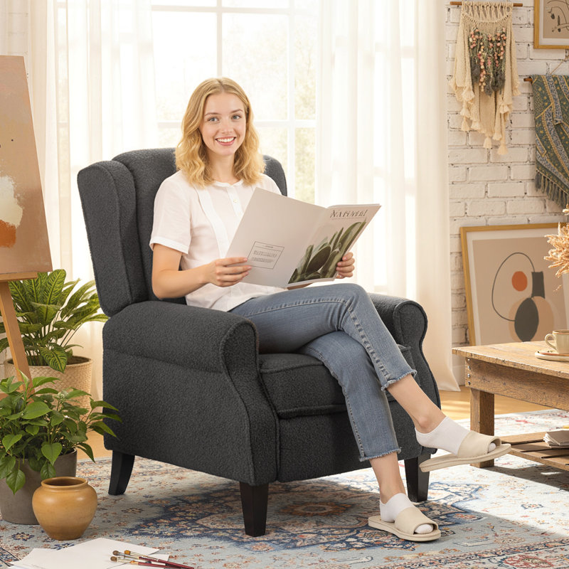 84cm Wide Sofa Recliner, Charcoal Grey