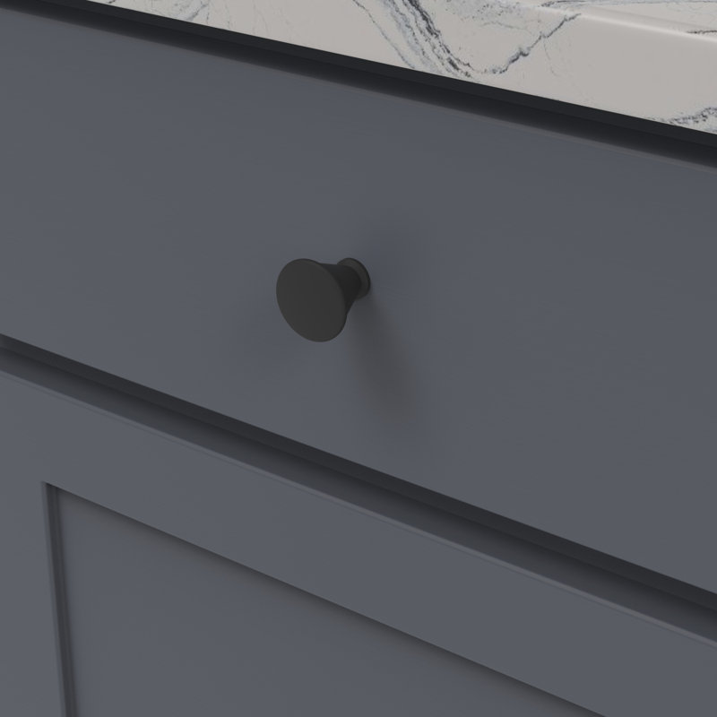 Facette Round Knob, Matte Black