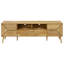 Meuble télé avec rangement, 72 po, stratifié noyer, support Mid-Century Flair, 72 po, rangement ouvert
