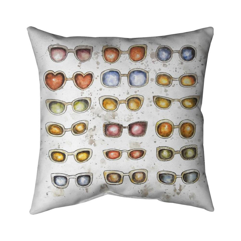 Women's Sunglasses Square Throw Pillow Cover, 16" H x 16" W