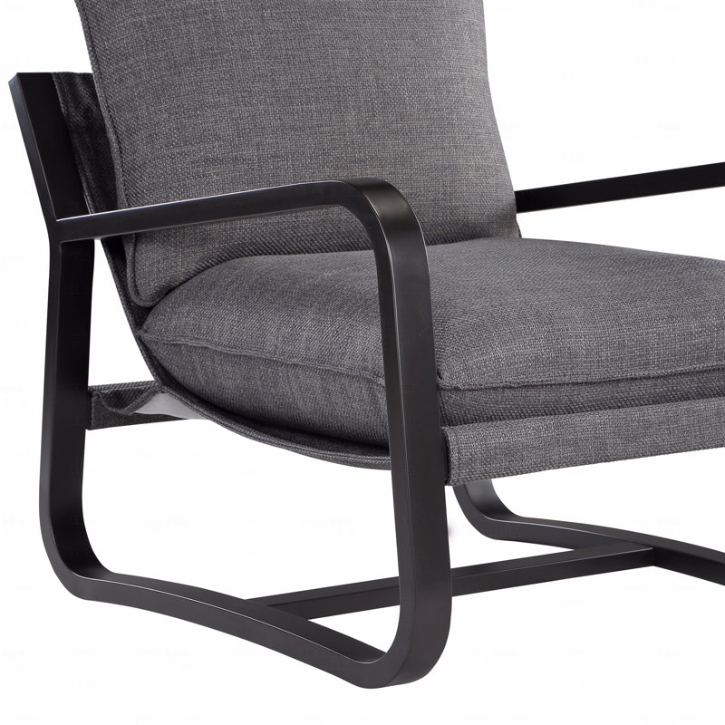 Chaise de salle à manger Blaire revêtue de tissu avec structure en métal, Polyester gris anthracite