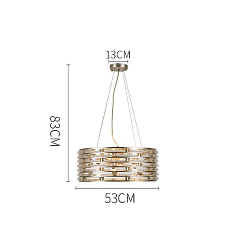 Mahaffie 6 - Light Silver Drum Pendant