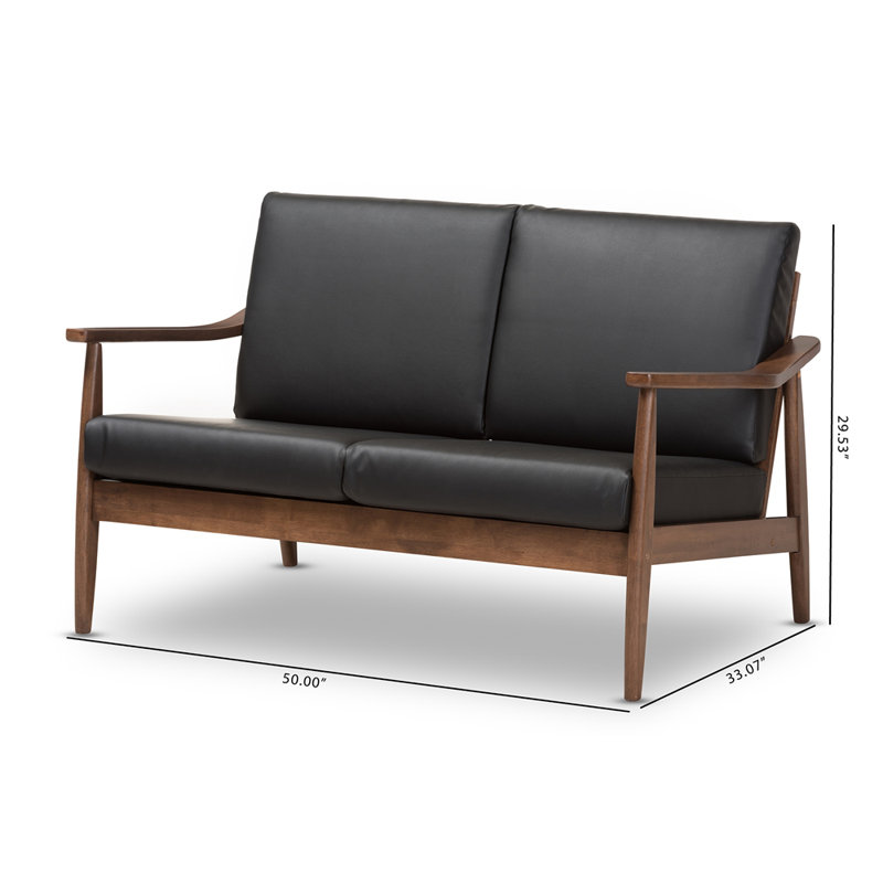 Drogin 50'' Faux Leather Loveseat