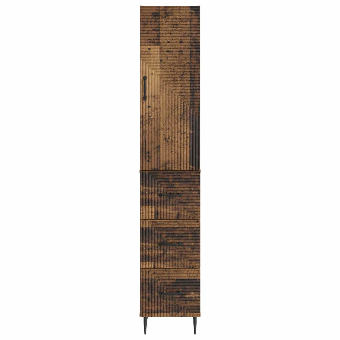 Cabinet Set 2 Pcs Engineered Wood Storage Furniture Modern Living Room