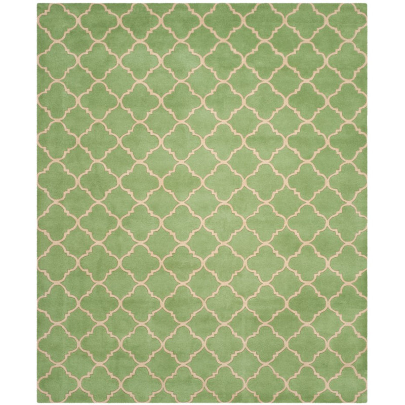 Tapis géométrique en laine touffeté à la main Emrick, Rectangle de 5 pi x 8 pi