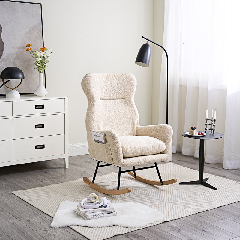 Modern Rocking Chair With High Backrest