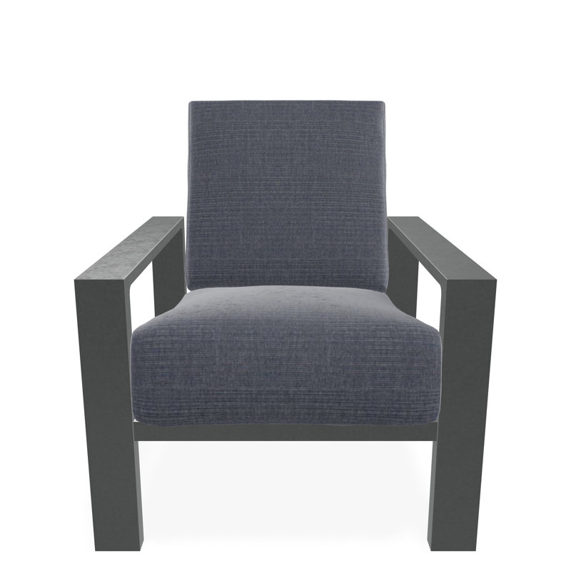 Chaise avec accoudoirs à coussin profond Larssen, Denim prouvé, Graphite