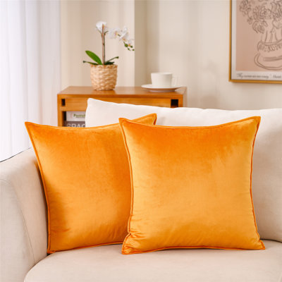 Flanged Square Velvet Pillow Cover