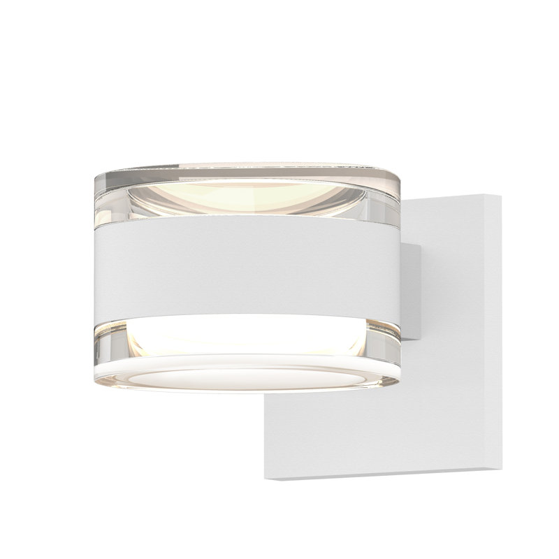 Reals LED Outdoor Armed Sconce, White, Clear