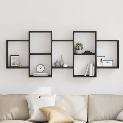  Tablette murale en bois d'ingénierie en chêne noir