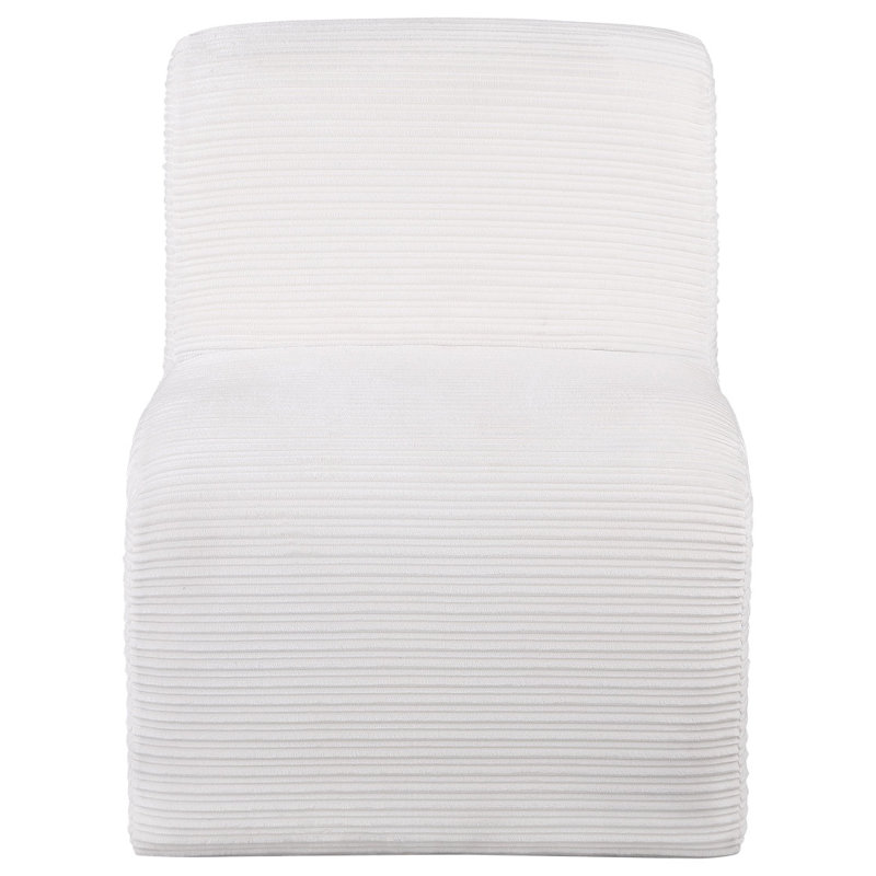 Fauteuil d'appoint incurvé Winne, Ivoire ivoire