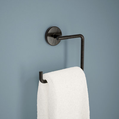 Anneau porte-serviette carré ouvert à fixation murale, accessoire et quincaillerie de salle de bain Trinsic