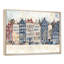 Maisons des canaux d'Amsterdam - Tableau encadré sur toile représentant un paysage urbain bleu marine-1927250001-1927250006
