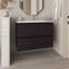 Meuble-lavabo avec lavabo, 2 tiroirs, wengé noir-1058831207