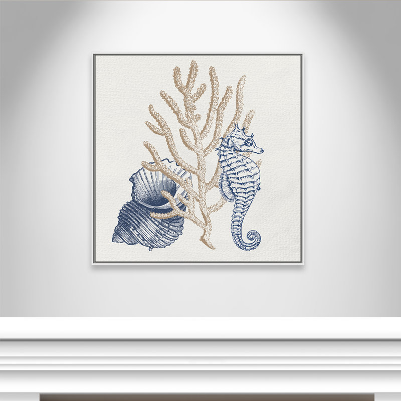 «Into the Sea II» par Kimberly Allen, H 37,5 po x l 37,5 po, Blanc