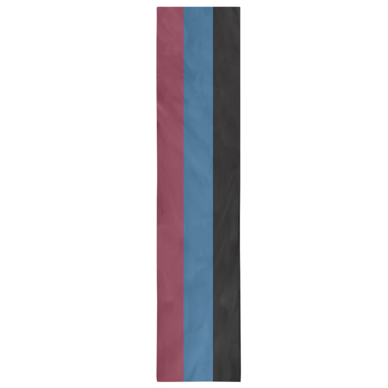 Chemin de table Boston, 90 po x 16 po, Polyester, Burgundy/Blue/Black