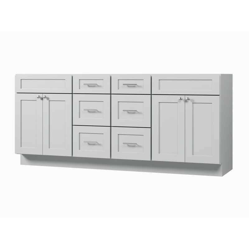 Base de meuble-lavabo double 78 po Disar, Gris