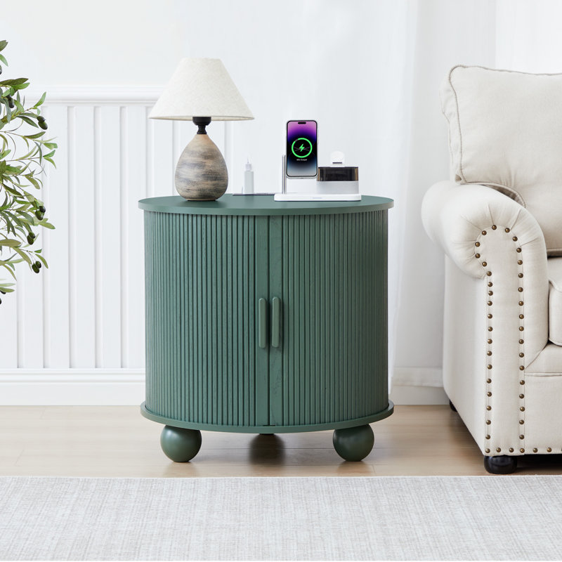Table de bout avec rangement et station de charge, Vert