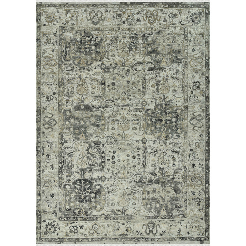 Tapis traditionnel perlé noué à la main Morgan, Rectangulaire 2 pi x 3 pi