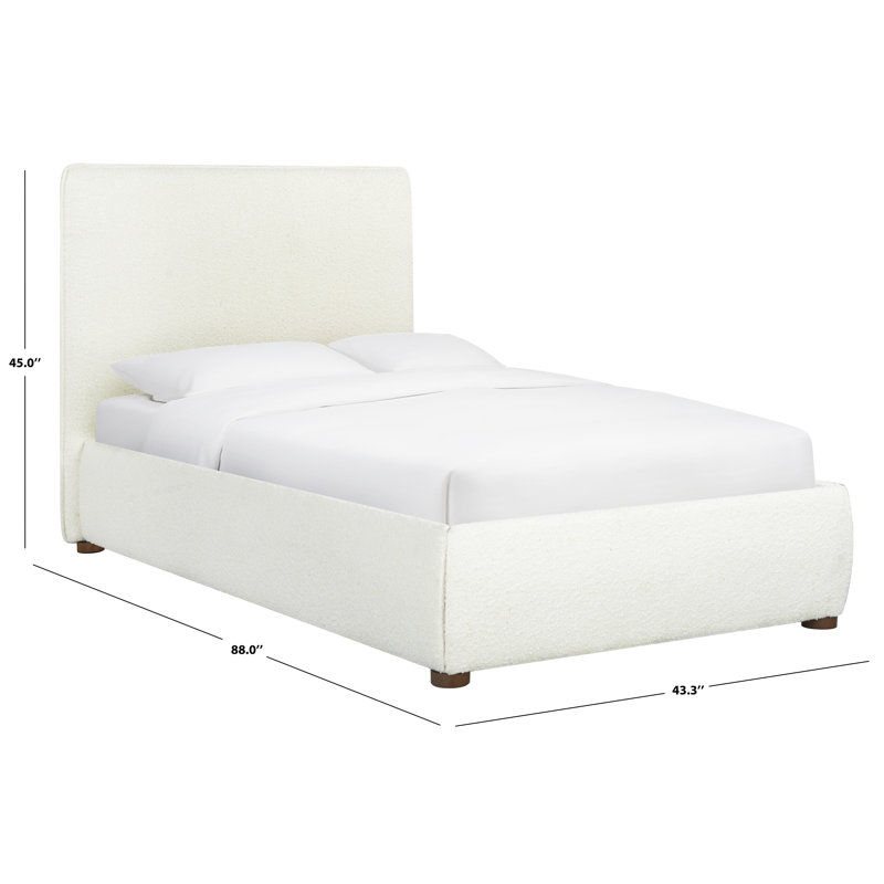Callahan Upholstered Bed, Full, Ivory Boucle